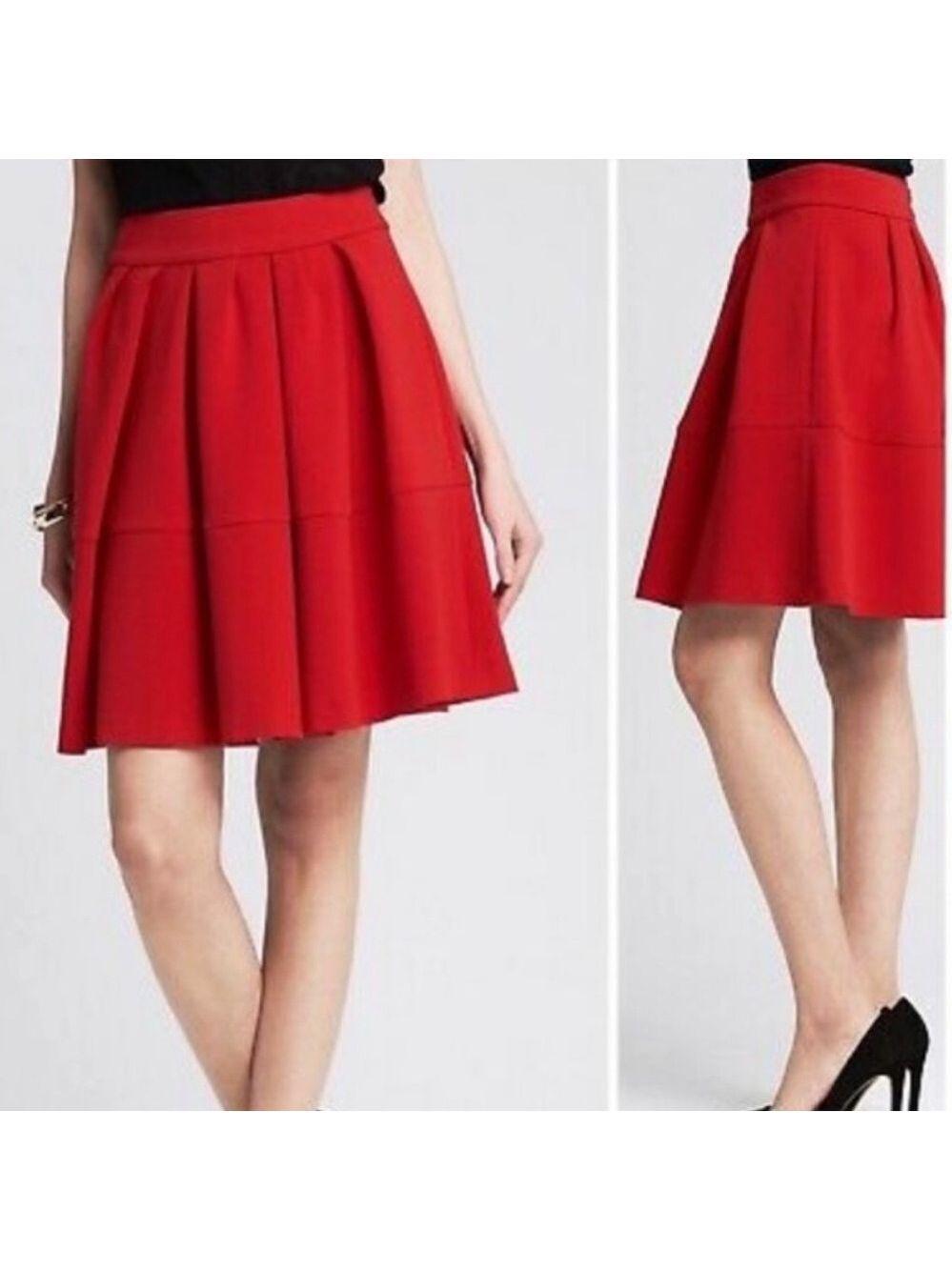 Banana Republic Red Full Skirt with Pockets. Size 10